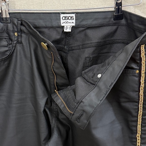ASOS Denim Wax Coated Gold Chain Jeans 14 - Picture 10 of 12
